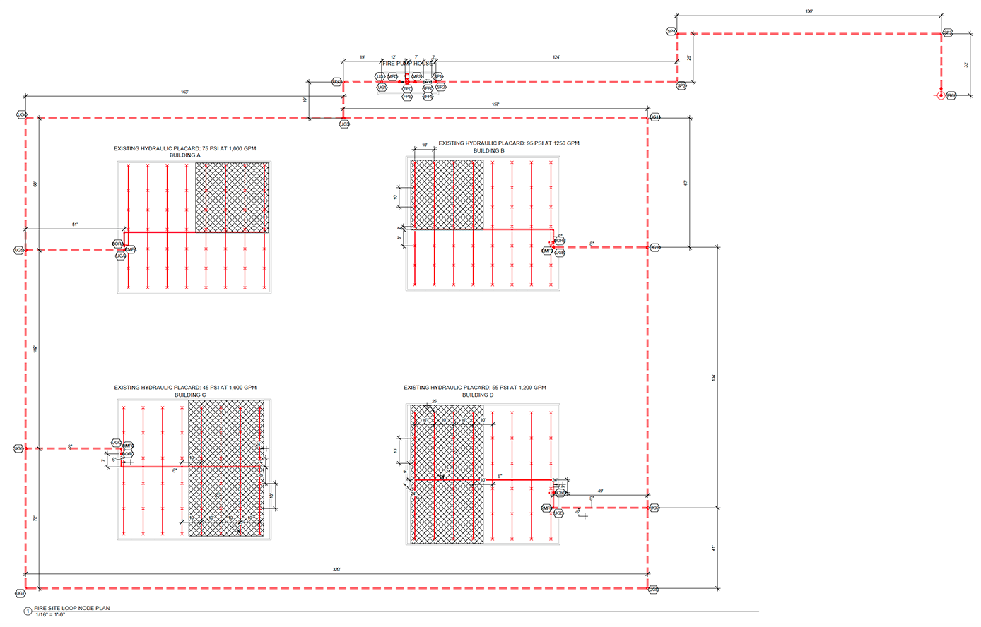 Multiple remote areas connected to one shared pipe network